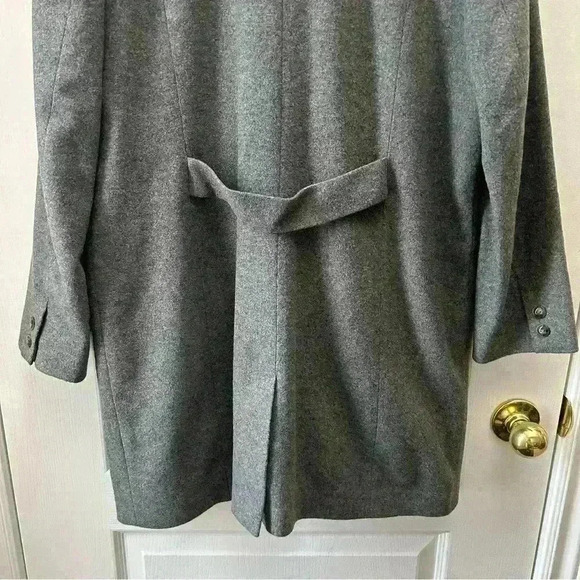 Vintage Wool Blend Pea Coat Single Breasted Neutral Classic Grey Size 10 Petite - Picture 7 of 15